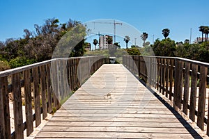 Bridge over the river destroyed by heavy rainstorms and floods in Mil Palmeras, Valencia, Spain