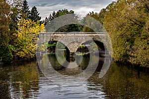 Bridge Over the River in Fall, Stratford Ontario photo