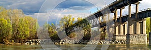 Bridge over the river - Giurgiu - Ruse Friendship bridge over Danube river - Podul Prieteniei