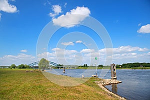 Bridge over river the IJssel in Holland