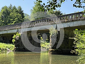 Bridge over the river Kupica in Brod na Kupi - Gorski kotar, Croatia or BrÃÂ¼cke ÃÂ¼ber den Fluss Kupica in Brod na Kupi - Kroatien photo