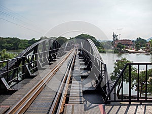 The bridge over the river kwai in Kanchanaburi, Thailand