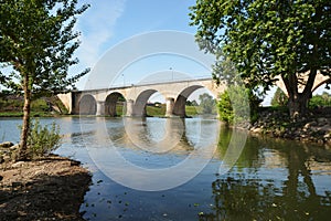 Bridge over the river Le Lot in France