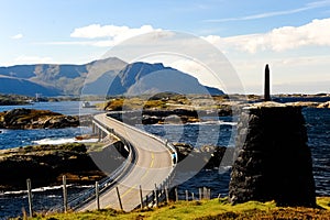 Bridge over the river in Norway fjord