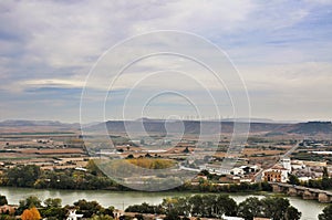 The bridge over the river Ebro in Spain