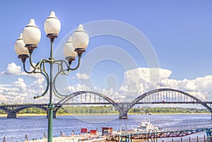 Bridge over river Russia Rybinsk