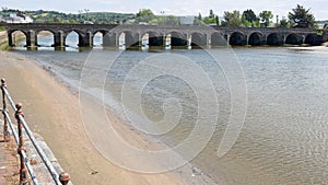 Bridge over the river Taw in Devon UK