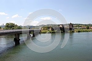 Bridge over the River Una, Hrvatska Kostajnica, Croatia photo
