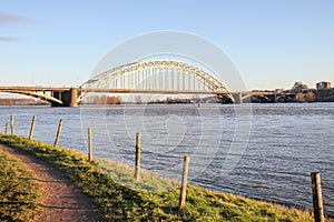 Bridge over the river Waal by Nijmegen