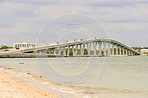 Bridge over the sea in Sanibel Island in Miami USA