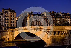 Bridge over Seine at sunset