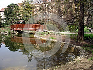 Bridge over small lake