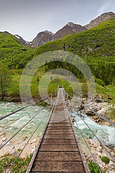 Bridge over Soca River in Slovenia