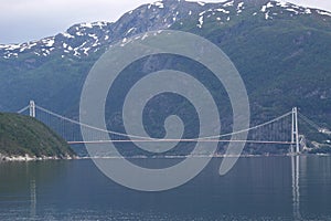 Bridge over the Sorfjord in Norway, Scandinavia, Europe.