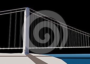 Bridge over the Strait of Messina, design and architecture, study of the deck, towers and suspensions.