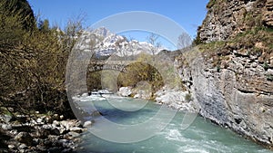 Bridge over a stream in Frontera del Portalet photo