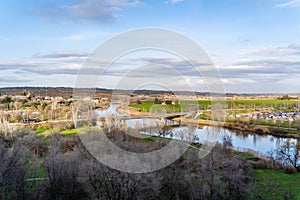 Bridge over Tagus River In Toledo  Spain on Sunny Spring Day