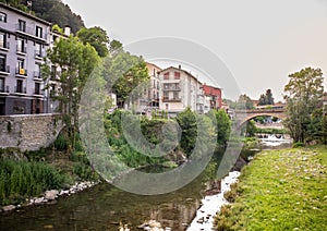 Bridge over the Ter river in the city of Ripoll