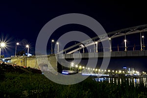 Bridge over Tisza in Szeged at night