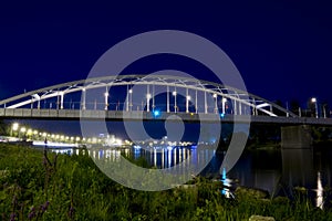 Bridge over Tisza in Szeged at night