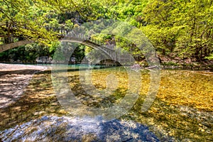 Bridge over Voidomatis River in Zagori Region, Epirus, Greece