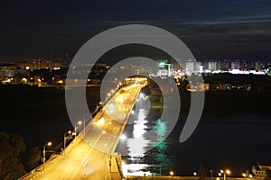 The bridge over the Volga river
