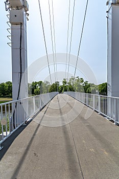 Bridge over the Warta river in the city of Sieradz, Poland.