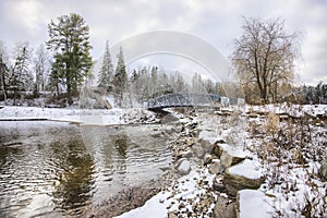 Bridge Over Water At Centennial Park In Moncton