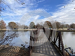 Bridge over water, Memorial Park, Hendersonville, Tenneessee