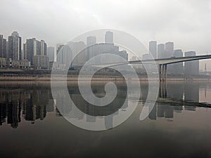 Bridge over Yangtze River in winter