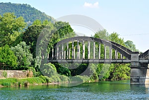 Bridge of Paderno along the Adda river, Lombardy - IItaly