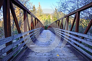 A bridge in a park in late autumn
