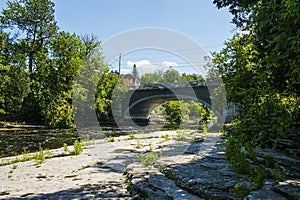 Bridge passing over the Jacques Cartier river in Pont-Rouge, Quebec