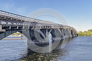 Bridge of Paton through the Dnipro River