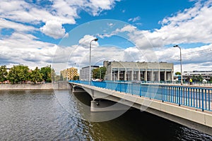 Bridge of Peace and University Library in Wroclaw, Poland