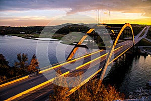 360 Bridge Pennybacker Bridge Sunset Austin Skyline