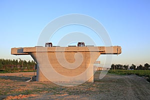 Bridge pier in construction site