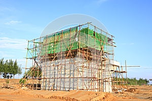 Bridge pier in construction site