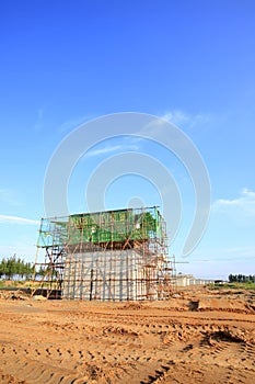 Bridge pier in construction site