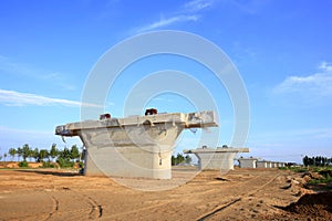 Bridge pier in construction site