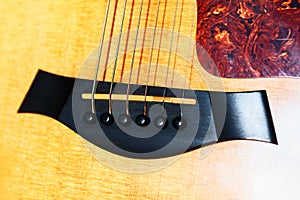 Bridge pins and strings of guitar