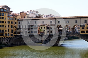 Bridge Ponte Vecchio and the Arno Rive in Florence