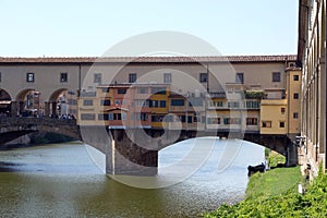 Bridge Ponte Vecchio and the Arno Rive in Florence