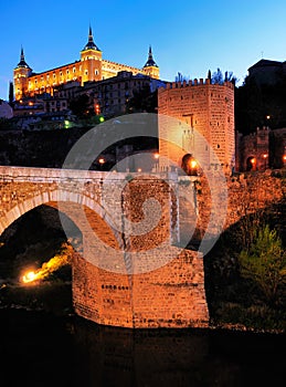 Puerta de Alcantara and Alcazar, Toledo photo