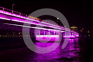 Bridge in purple lights