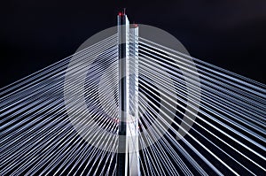 Bridge pylon during the night