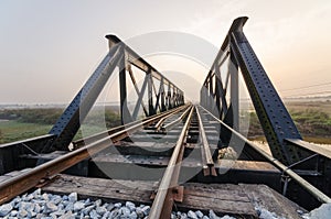 Bridge railway in the morning
