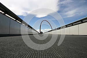 Bridge with red arch