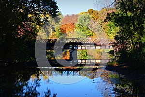 Bridge, Reflection, Fall Colors