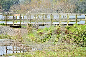 Bridge with reflection in the water